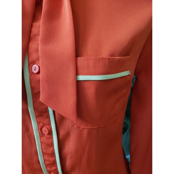 Cooperative Solid 100% Polyester Collared Long Sleeve Button Down Shirt XS - Picture 5 of 14